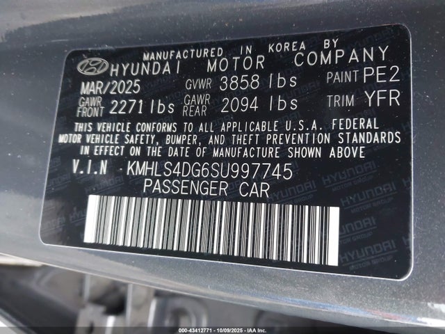 Hyundai mpi nu pe 2025 KMHLS4DG6SU997745 Image 9