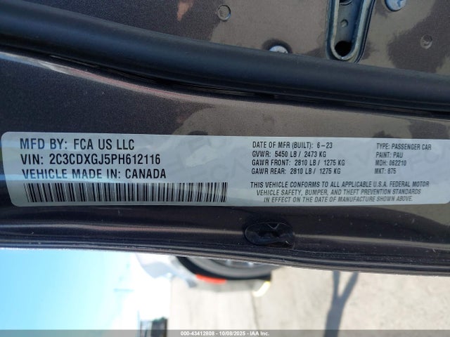 2C3CDXGJ5PH612116 Dodge Charger Scat Pack
