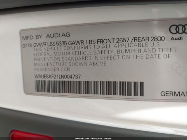 2020 AUDI A6 WAUE8AF21LN004737 Photo 8