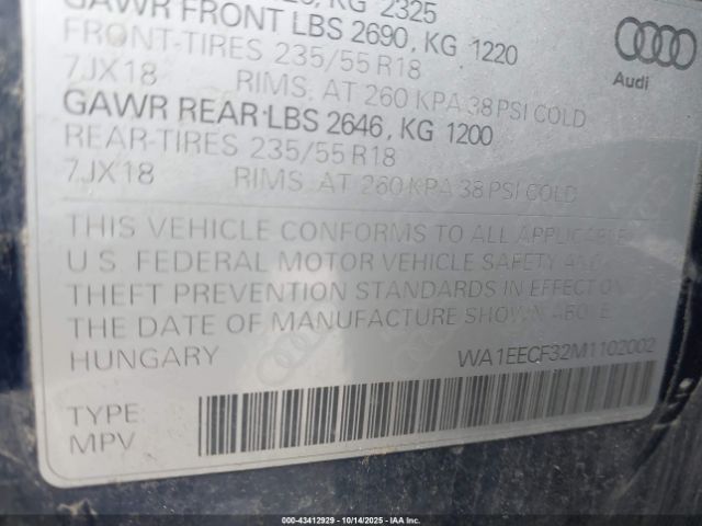 2021 AUDI Q3 WA1EECF32M1102002 Photo 8