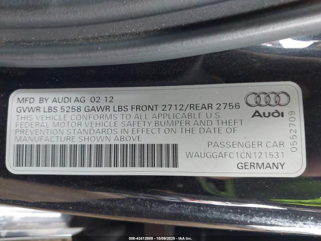 2012 AUDI A6 WAUGGAFC1CN121531 Photo 8