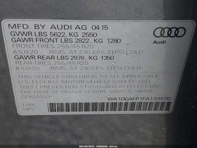 2015 AUDI Q5 WA1DGAFP1FA133970 Photo 8
