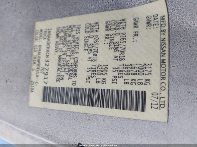 2012 NISSAN TITAN 1N6AA0CHXCN327917 Photo 8