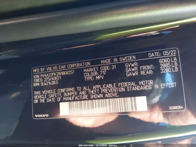 2022 VOLVO XC90 YV4A22PK2N1868257 Photo 8