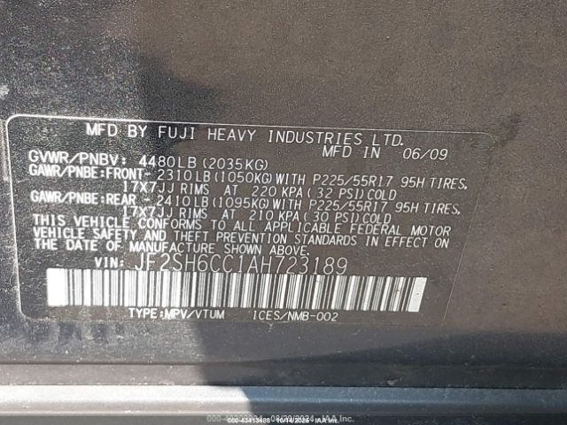 2010 SUBARU FORESTER JF2SH6CC1AH723189 Photo 8