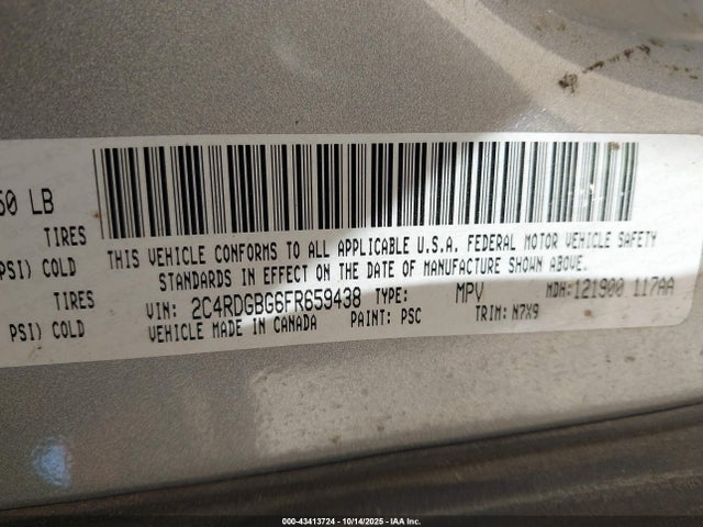 2015 DODGE GRAND CARAVAN 2C4RDGBG6FR659438 Photo 8