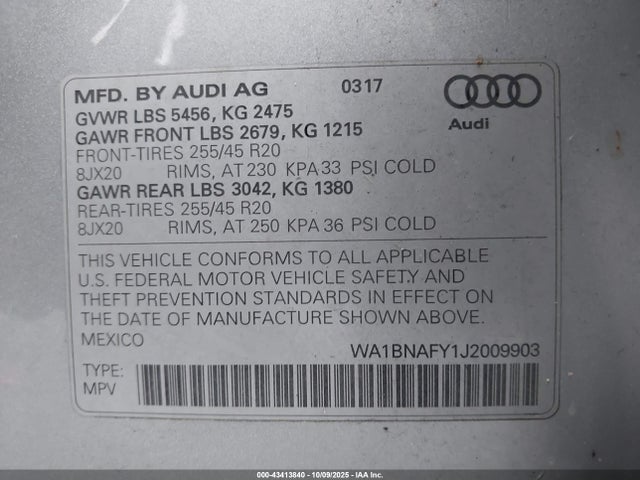 2018 AUDI Q5 WA1BNAFY1J2009903 Photo 8
