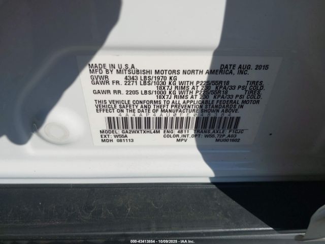 2015 MITSUBISHI OUTLANDER SPORT 4A4AP4AU0FE048384 Photo 8