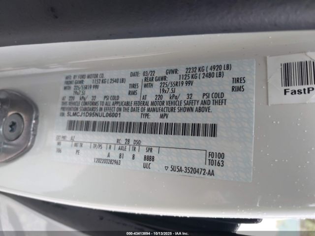 2022 LINCOLN CORSAIR 5LMCJ1D95NUL06001 Photo 8