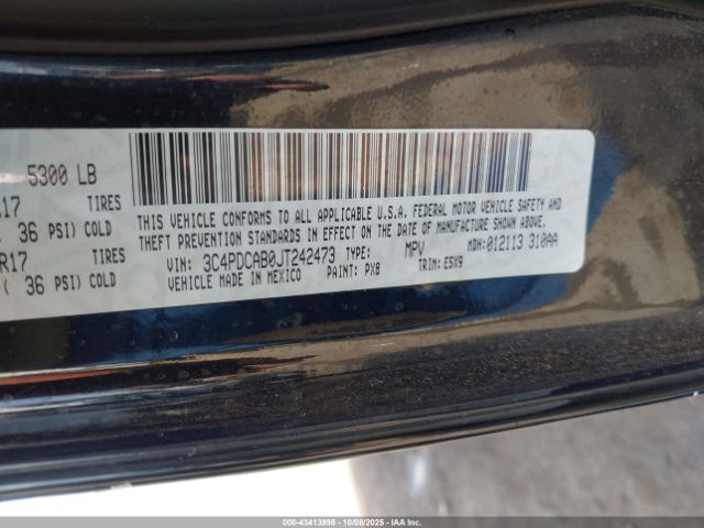 2018 DODGE JOURNEY 3C4PDCAB0JT242473 Photo 8