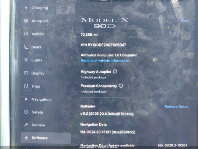2016 TESLA MODEL X 5YJXCBE26GF005047 Photo 6
