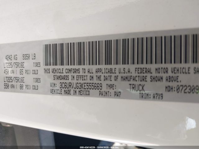 2019 RAM PROMASTER 3500 3C6URVJG3KE555669 Photo 8