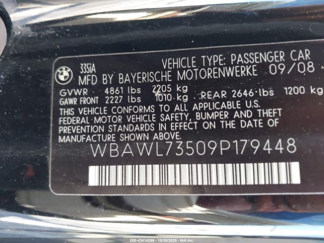 2009 BMW 335I WBAWL73509P179448 Photo 8