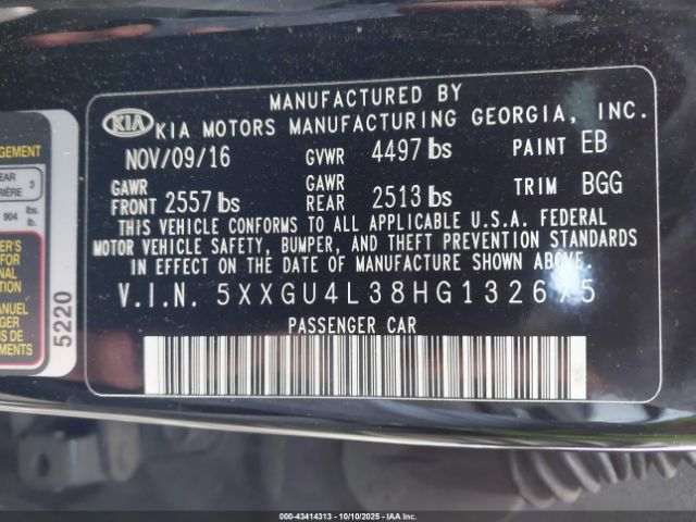 2017 KIA OPTIMA 5XXGU4L38HG132675 Photo 8