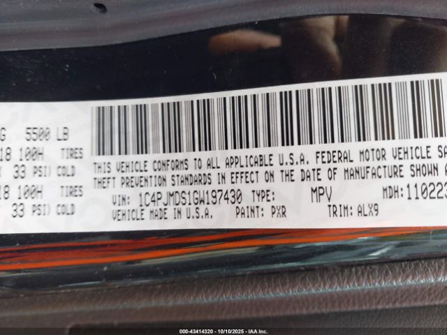 2016 JEEP CHEROKEE 1C4PJMDS1GW197430 Photo 8