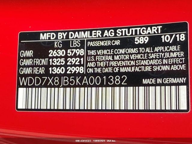 2019 MERCEDES-BENZ AMG GT 63 4-DOOR COUPE WDD7X8JB5KA001382 Photo 8