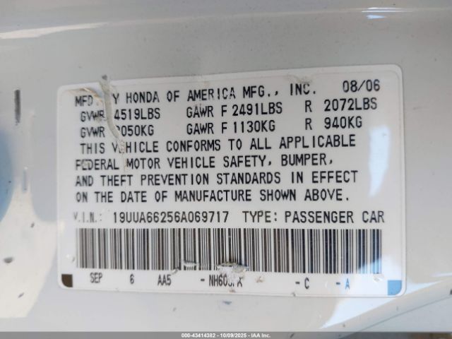 2006 ACURA TL 19UUA66256A069717 Photo 8