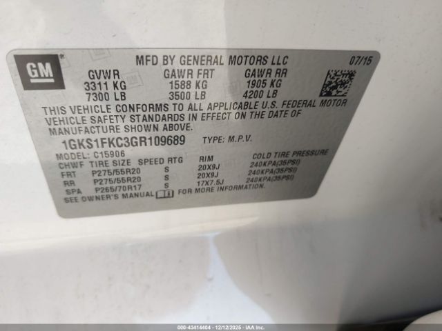 2016 GMC YUKON XL 1GKS1FKC3GR109689 Photo 8