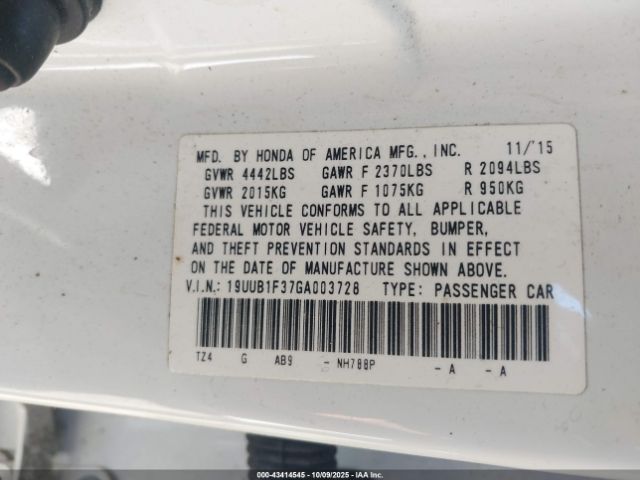 2016 ACURA TLX 19UUB1F37GA003728 Photo 8