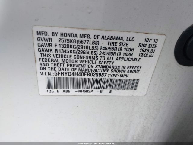 2014 ACURA MDX 5FRYD4H40EB020987 Photo 8