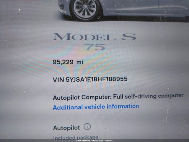 2017 TESLA MODEL S 5YJSA1E18HF188955 Photo 6