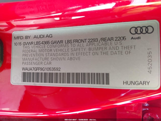 2016 AUDI A3 WAUA7GFF9G1053592 Photo 8