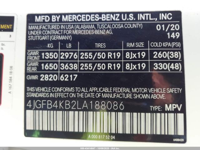 2020 MERCEDES-BENZ GLE 350 4JGFB4KB2LA188086 Photo 8