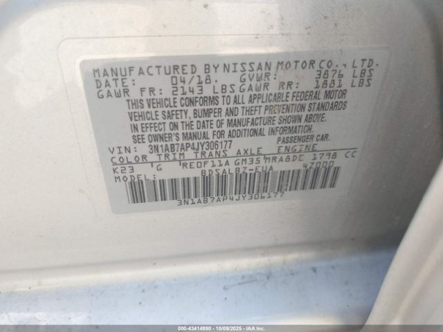 2018 NISSAN SENTRA 3N1AB7AP4JY306177 Photo 8