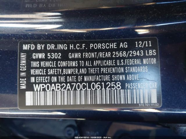 2012 PORSCHE PANAMERA WP0AB2A70CL061258 Photo 8