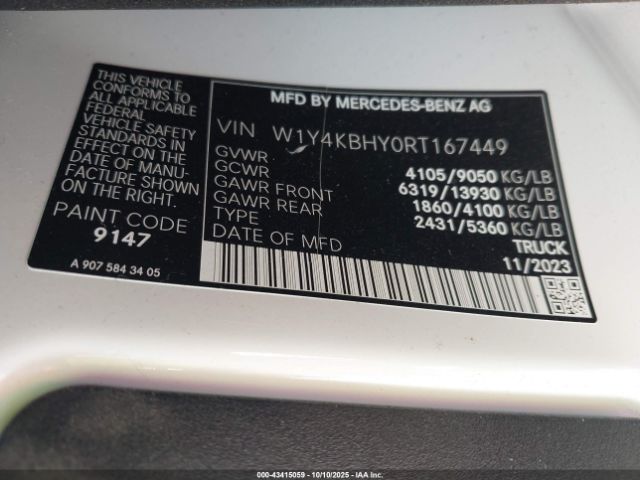 2024 MERCEDES-BENZ SPRINTER 2500 W1Y4KBHY0RT167449 Photo 8