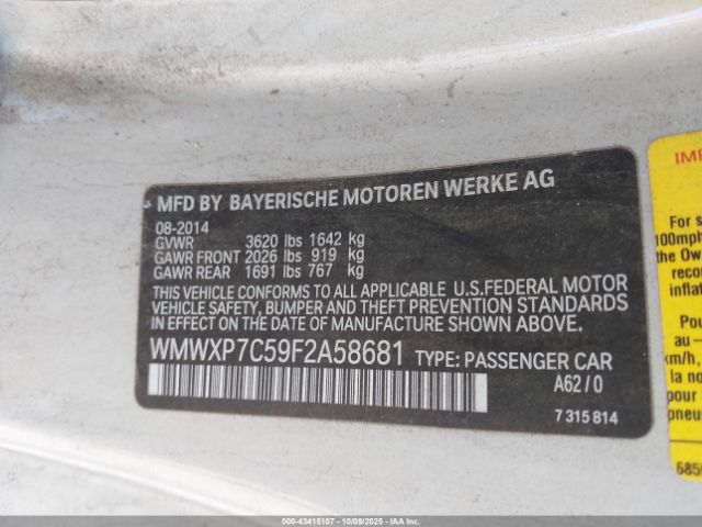 2015 MINI HARDTOP WMWXP7C59F2A58681 Photo 8