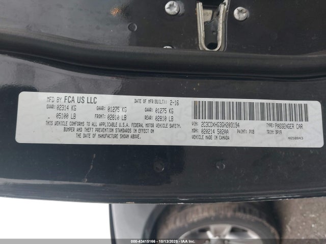 Dodge Charger Sxt 2016 2C3CDXHG3GH203194 Image 9