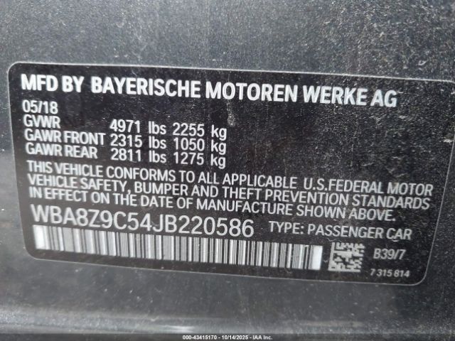 2018 BMW 330I GRAN TURISMO WBA8Z9C54JB220586 Photo 8
