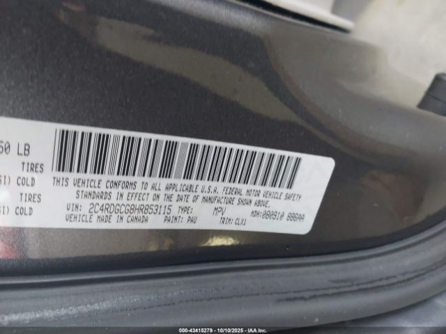 2017 DODGE GRAND CARAVAN 2C4RDGCG8HR853115 Photo 8