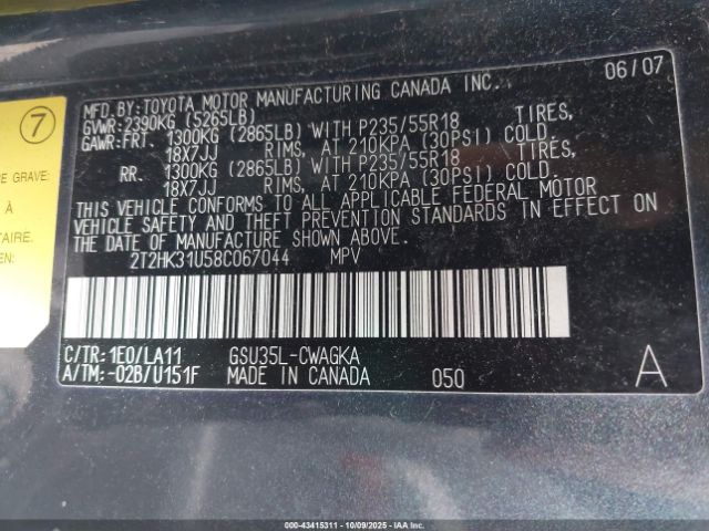 2008 LEXUS RX 350 2T2HK31U58C067044 Photo 8