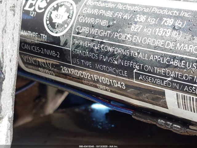 2015 CAN-AM SPYDER ROADSTER 2BXRDCD21FV001043 Photo 9