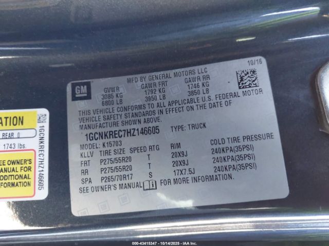 2017 CHEVROLET SILVERADO 1500 1GCNKREC7HZ146605 Photo 8