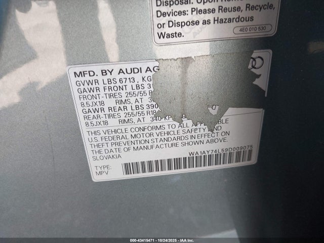 2009 AUDI Q7 WA1AY74L59D009075 Photo 8