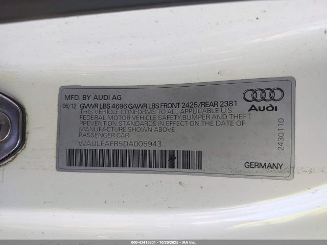 2013 AUDI A5 WAULFAFR5DA005943 Photo 8