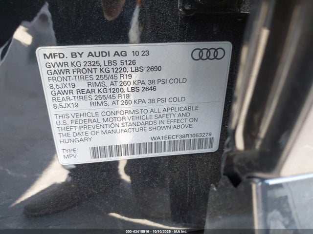 2024 AUDI Q3 WA1EECF38R1053279 Photo 8