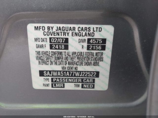 2007 JAGUAR X-TYPE SAJWA51A77WJ22522 Photo 8