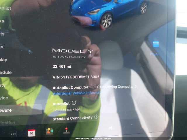 2021 TESLA MODEL Y 5YJYGDED5MF113905 Photo 6