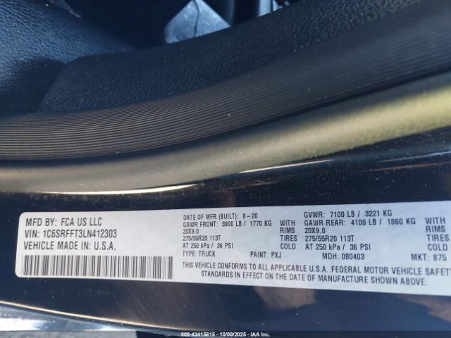 2020 RAM 1500 1C6SRFFT3LN412303 Photo 8