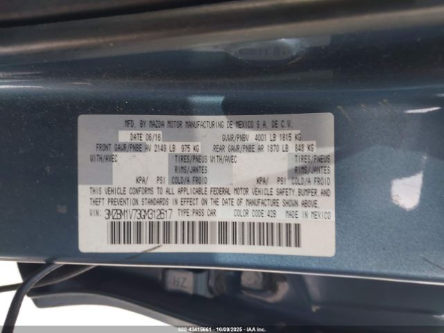 2016 MAZDA MAZDA3 3MZBM1V73GM312617 Photo 8