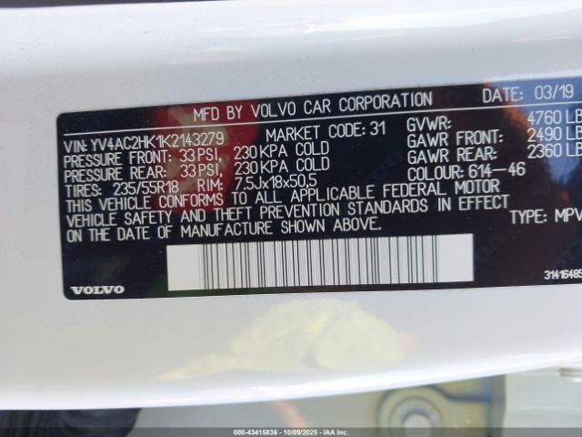 2019 VOLVO XC40 YV4AC2HK1K2143279 Photo 8