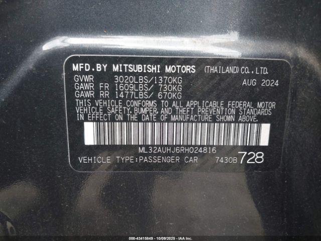 2024 MITSUBISHI MIRAGE ML32AUHJ6RH024816 Photo 8