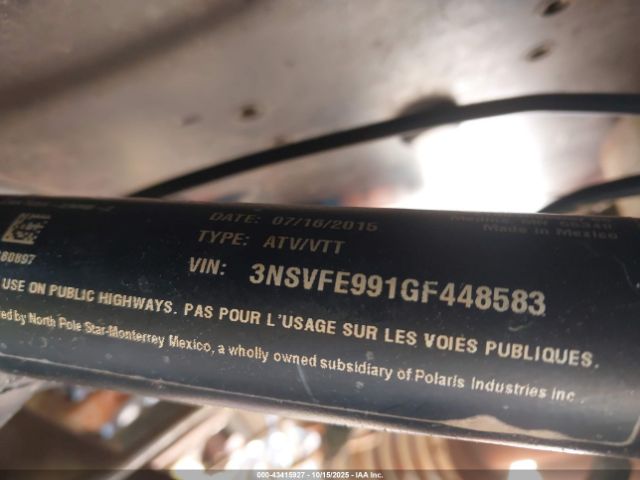 2016 POLARIS RZR 3NSVFE991GF448583 Photo 9