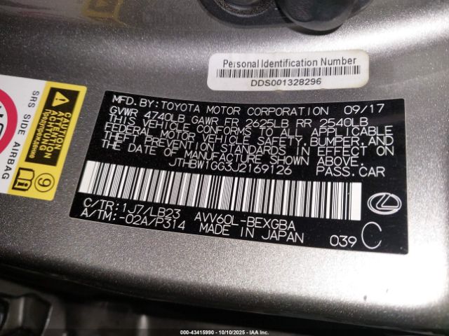 2018 LEXUS ES 300H JTHBW1GG3J2169126 Photo 8