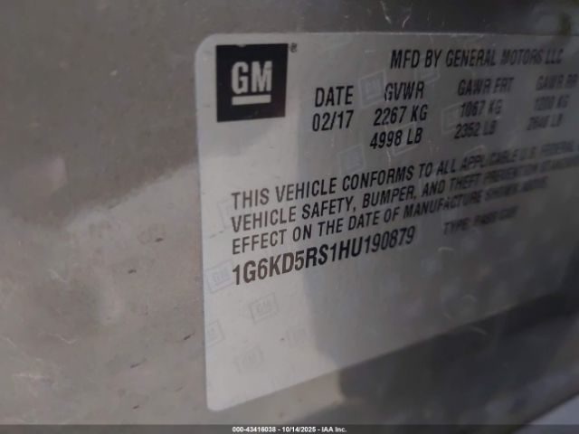 2017 CADILLAC CT6 1G6KD5RS1HU190879 Photo 8