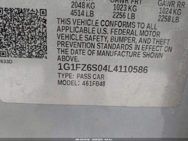 2020 CHEVROLET BOLT EV 1G1FZ6S04L4110586 Photo 8